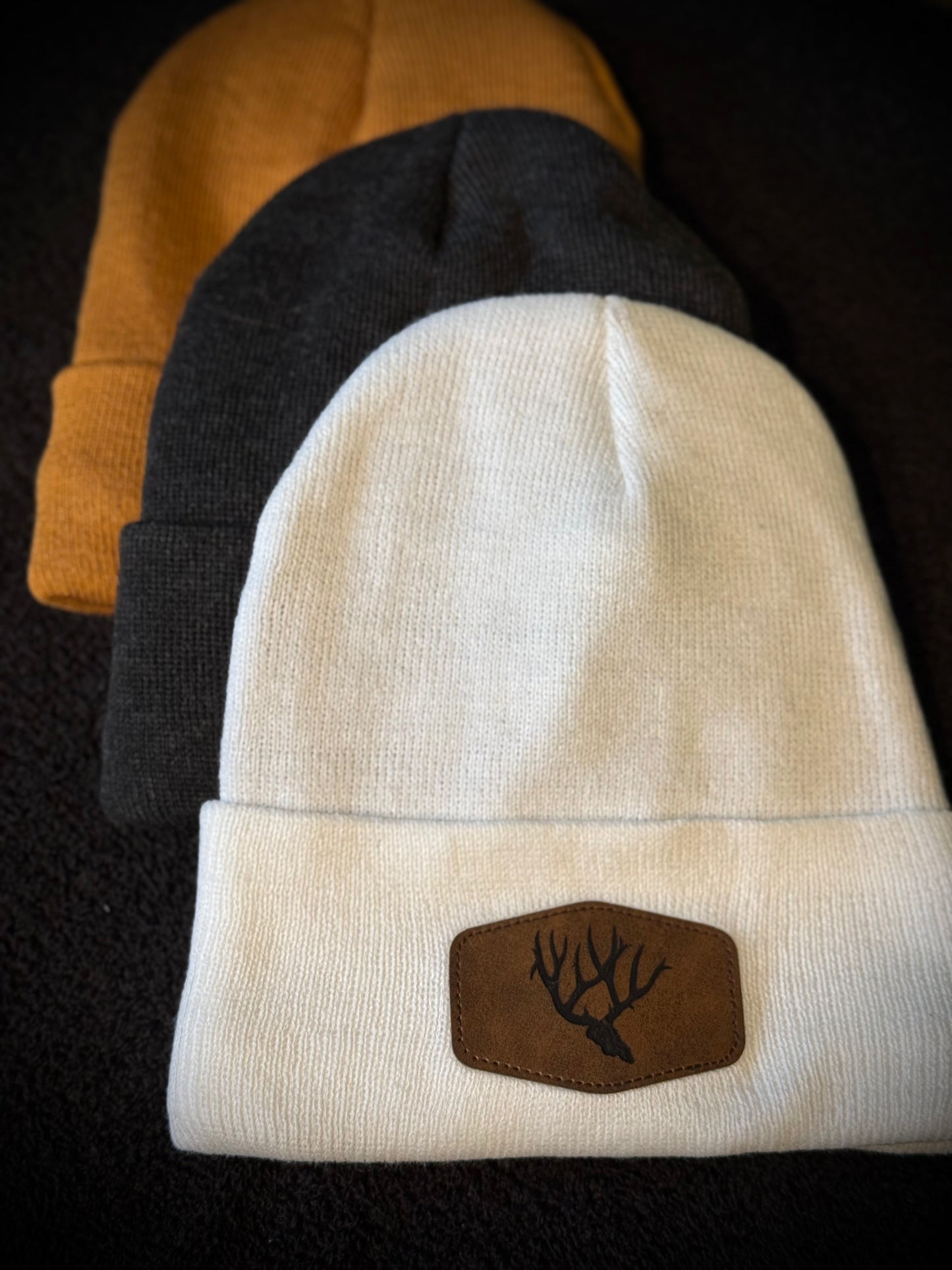 Leather Patch Beanie